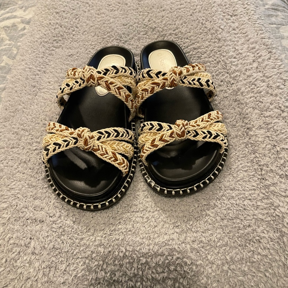Elegant Black and Tan Women's Sandals